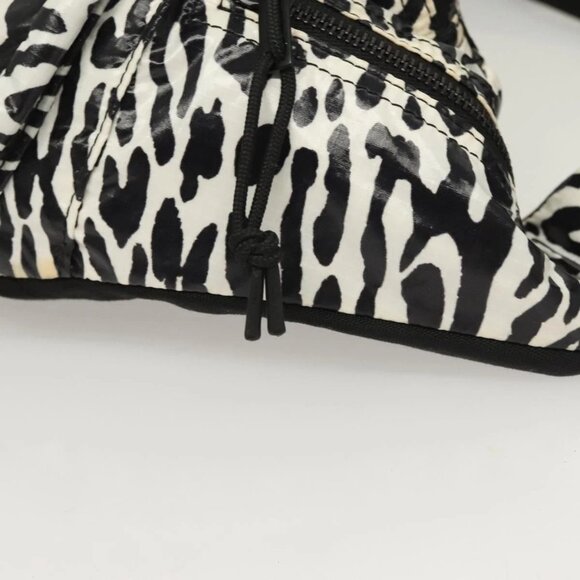 SAINT LAURENT Waist Bag Nylon Black White Auth - Picture 9 of 15
